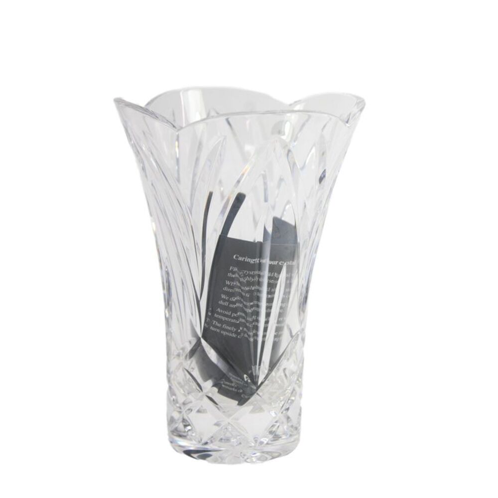 Waterford Crystal Violet Vase Diamond Cut Pattern  8 Inches